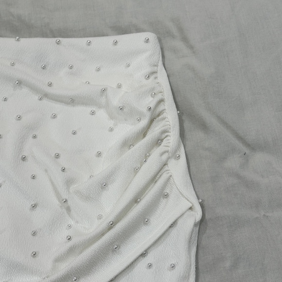 WINDSOR OH MY PEARL FAUX WRAP MINI SKIRT - Picture 9 of 12